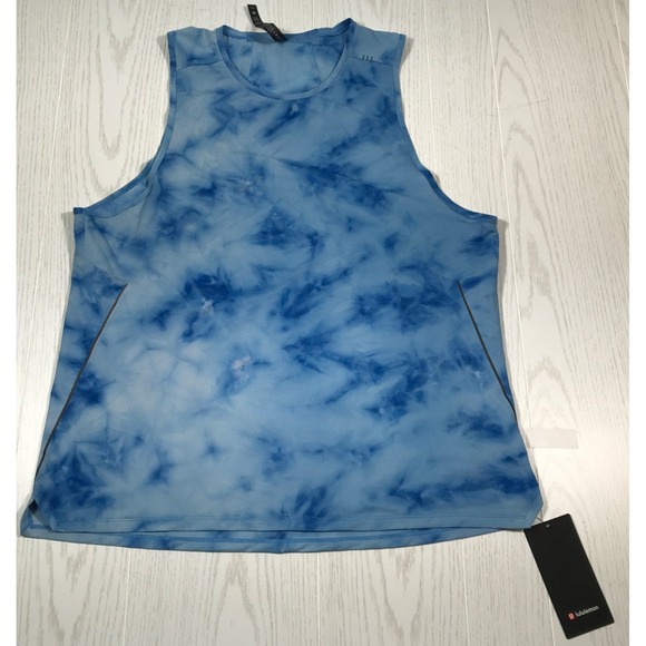 lululemon athletica Other - New Lululemon Fast and Free Tank Top Men XXL Blue Tie Dye Reflective Anti Odor